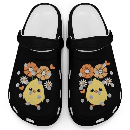 Chick Chicken Spring Flowers Summer Easter Garden Clogs