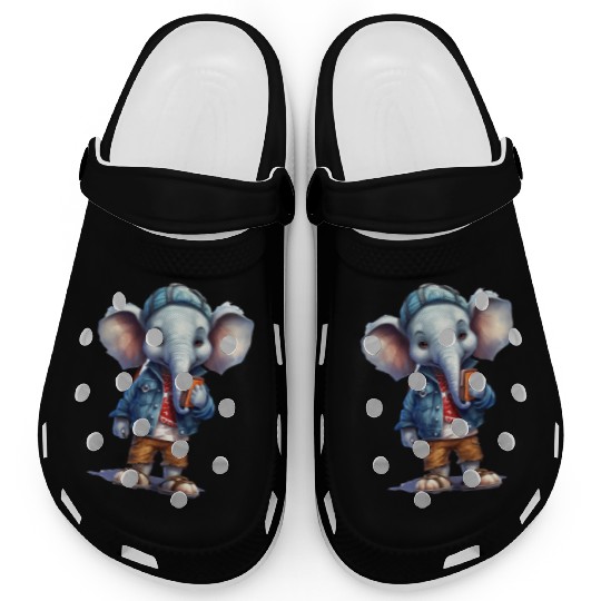 Cute Elephant Cartoon Clogs