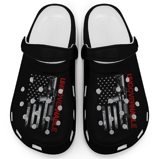 Ungovernable Become Ungovernable American USA FLag Clogs