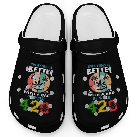 Comic 420 Better Herb Weed Marijuana Design Clogs