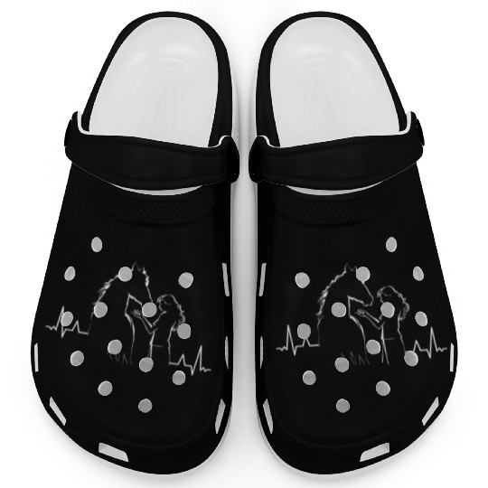 Horse Heartbeat Horseback Riding Countryside Clogs