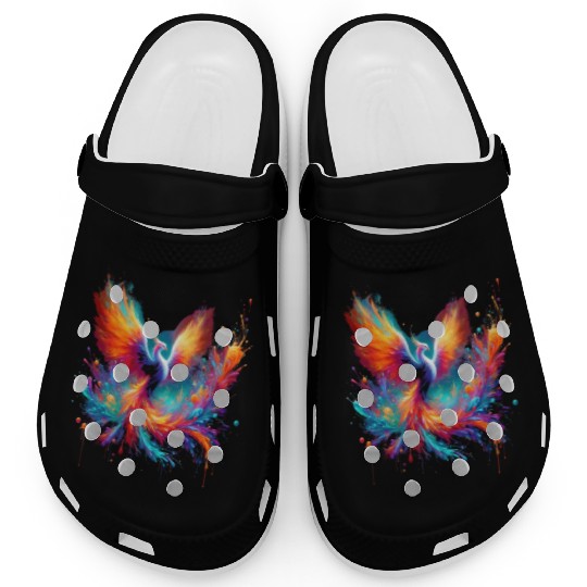Resurgence of Radiance - Majestic Phoenix Art Clogs