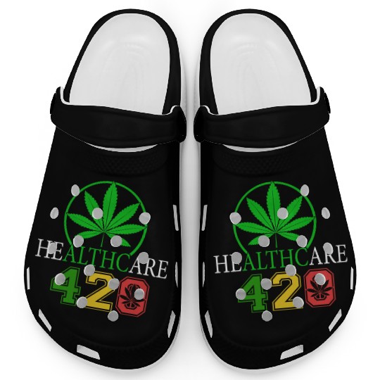 Silly 420 Healthy Herb Weed Marijuana Design Clogs