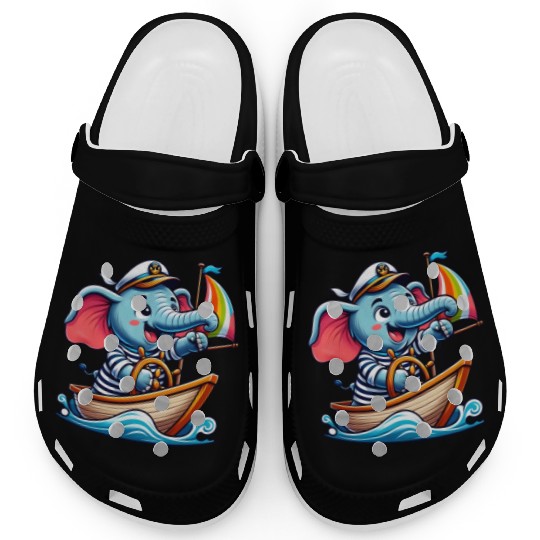 Elephant Sailor Sailing Boat Success Clogs
