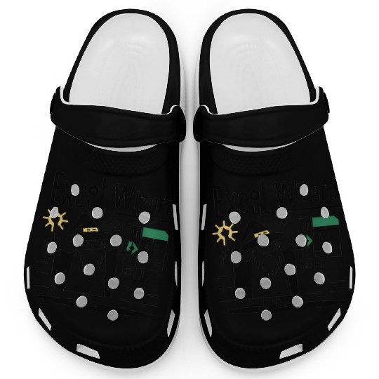 excel wizard funny accountant bookkeepers gift Clogs