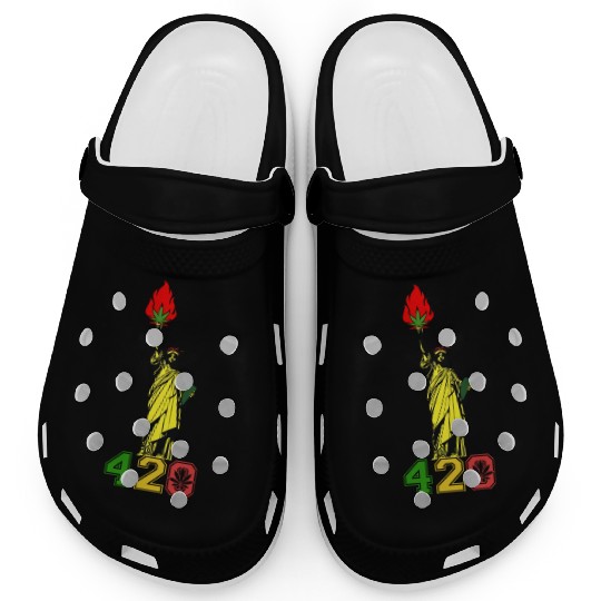 Humoristic 420 Liberty Herb Weed Marijuana Design Clogs