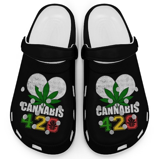 Sidesplitting 420 Love Herb Weed Marijuana Design Clogs