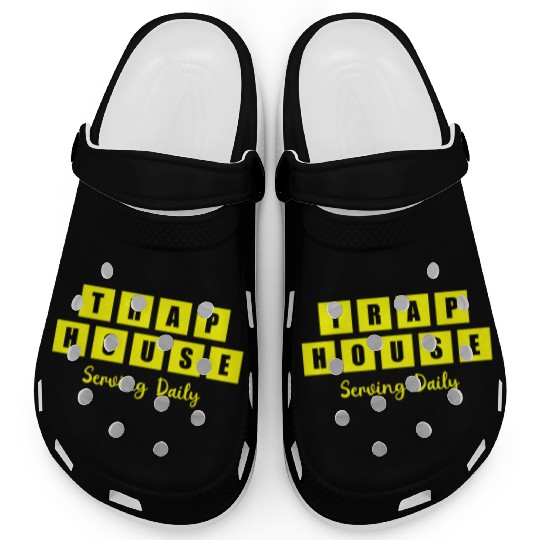 Trap House Serving Daily Black Waffle Clogs