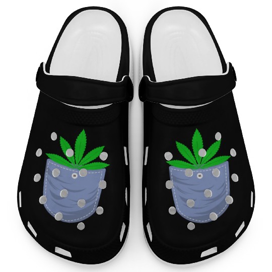 Jesting 420 Pocket Of Herb Weed Marijuana Design Clogs