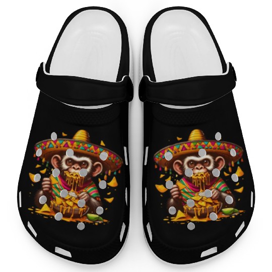 Cinco de Mayo monkey with nachos Clogs