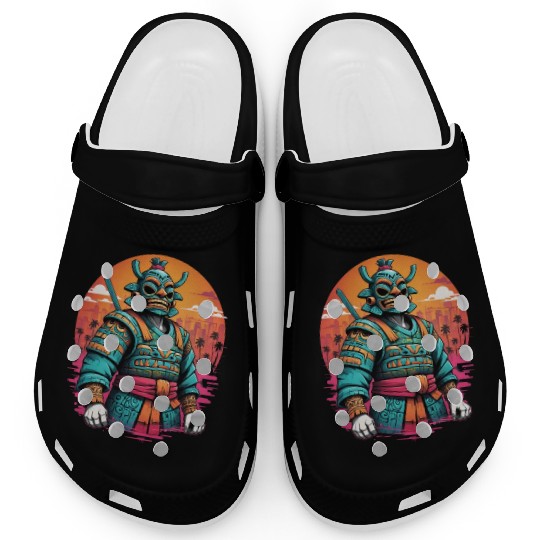 Tiki Warrior: Retro Samurai Spirit Clogs