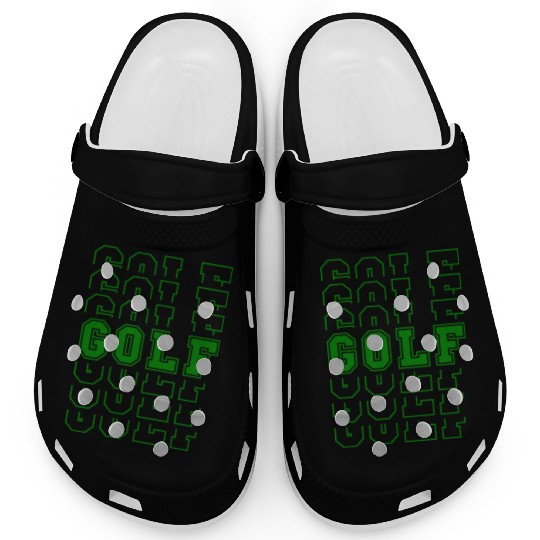 Golf Sport Multi Word Style Clogs