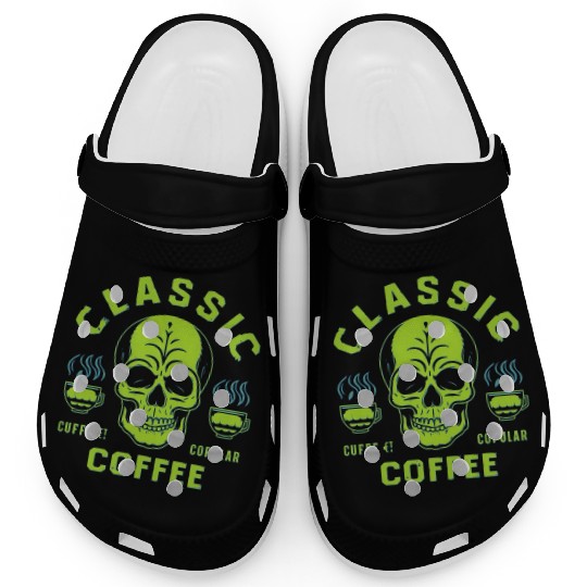 coffee classic skull Clogs