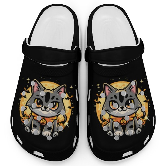 Cute cat halloween character fantasy Clogs
