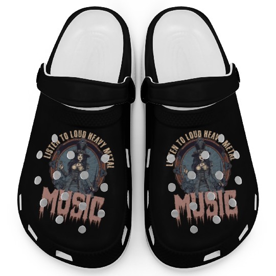 Rock Music Listen Loud Heavy Metal Music Clogs