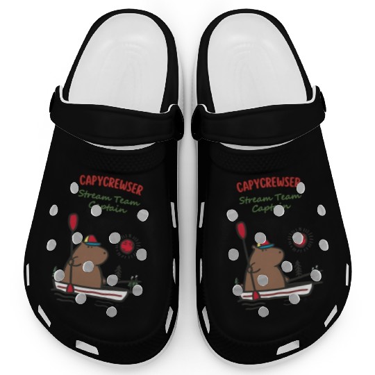Captain Capy: Nautical Capybara Canoe Adventure Clogs