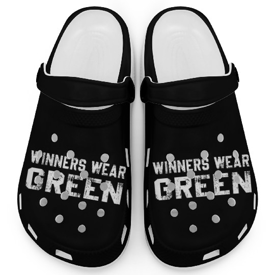 Winners Wear Green Team Spirit Game Competition Clogs