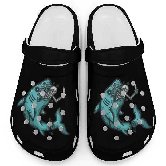 shark skull Clogs