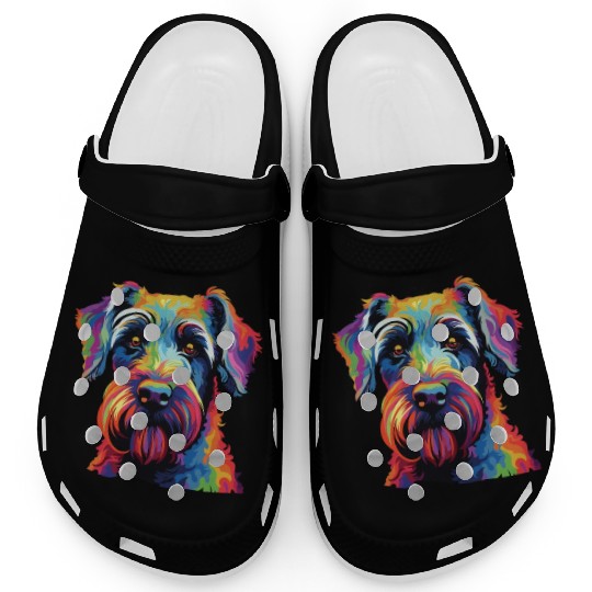 Watercolor Colorful Standard Schnauzer Clogs
