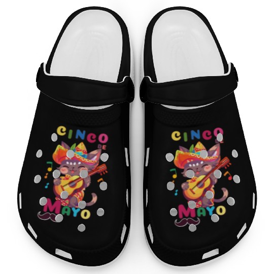 Cinco de Mayo cat with Guitar Clogs