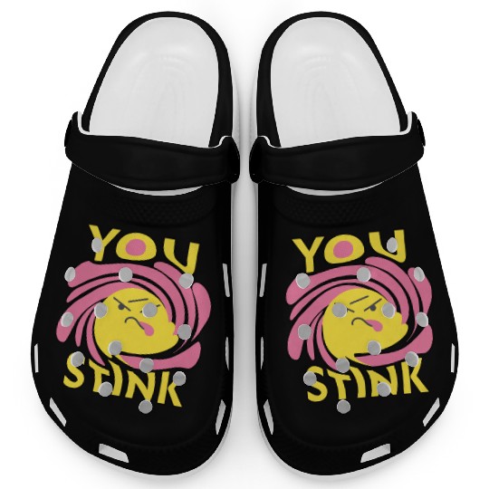Fragrant Fury: You Stink Typography Clogs