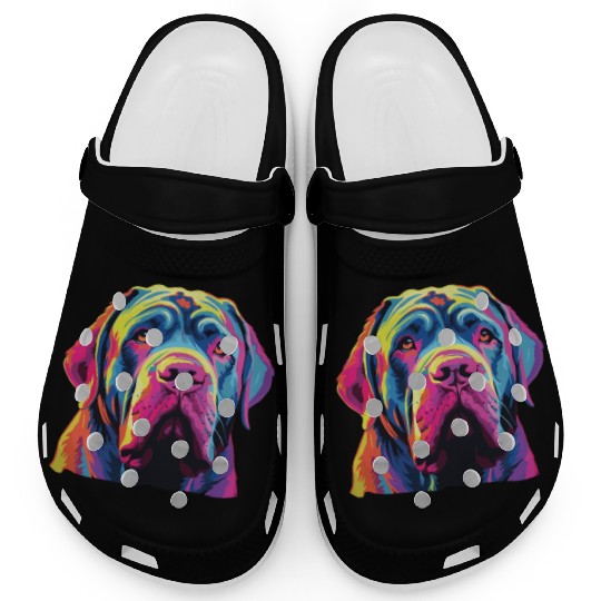 Watercolor Colorful Neapolitan Mastiff Clogs
