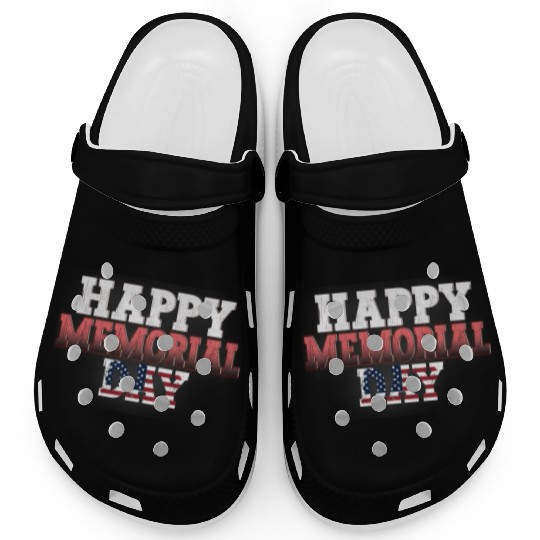Patriotic Memorial Day Flag Design Clogs