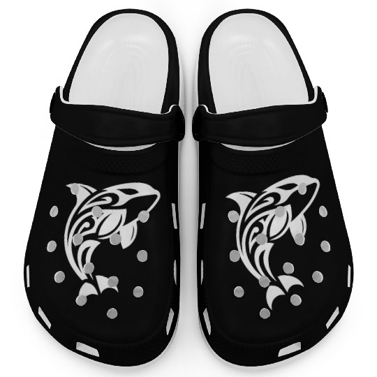 Jumping Orca T Tattoo Style Clogs