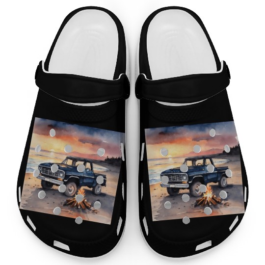 light watercolor illustration car Clogs