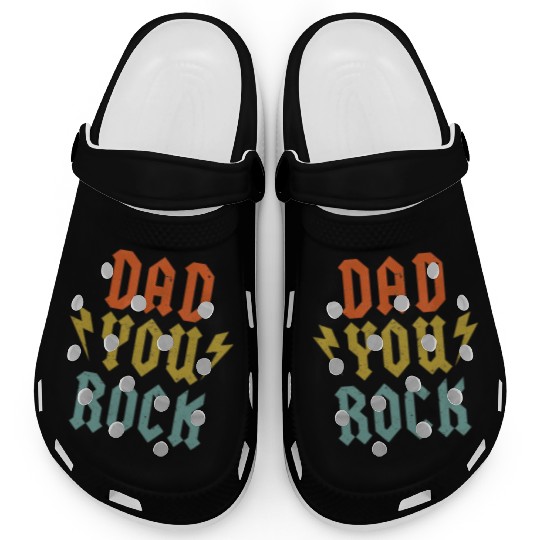 Fathers Day Funny Dad You Rock Guitar Vintage Clogs