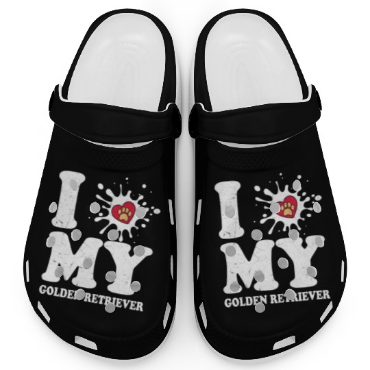 I Love My Golden Retriever Retriever Breed Dog Own Clogs