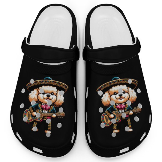 Poodle as Mariachi Guitarist Cinco de Mayo Clogs