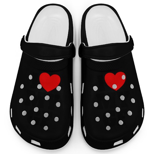 I Love My GF Red Heart Matching Couple Girlfriend Clogs