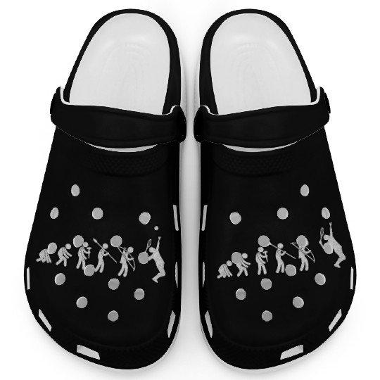 Evolution Tennis White Grunge Clogs