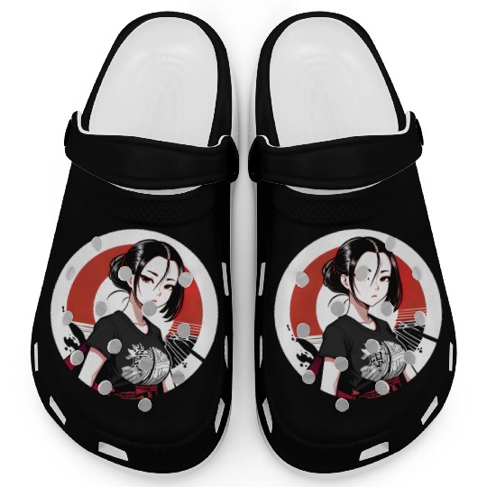 İllustration of asian girl Clogs