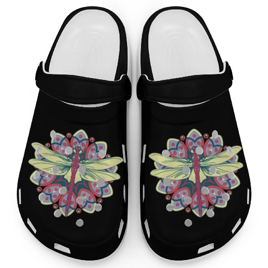 Colorful Dragonfly Nature Insects Clogs