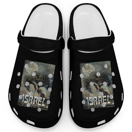 Israeli Scene with Olive Tree and the Clogs