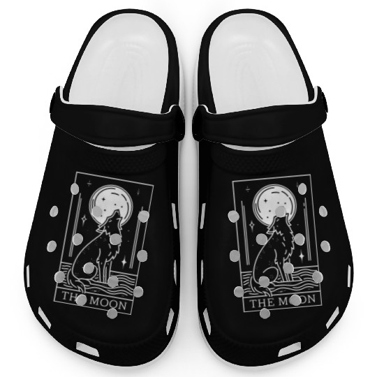 Tarot Card The Moon and Wolf Clogs