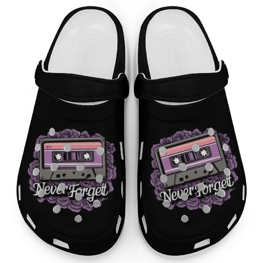 A cassette tape colored with roses 11 Clogs