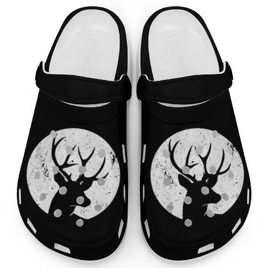 Stag deer face creative minimal design Clogs
