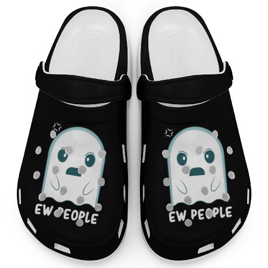 Ghost - Cute Ghost - Funny Ghost - Halloween Ghost Clogs