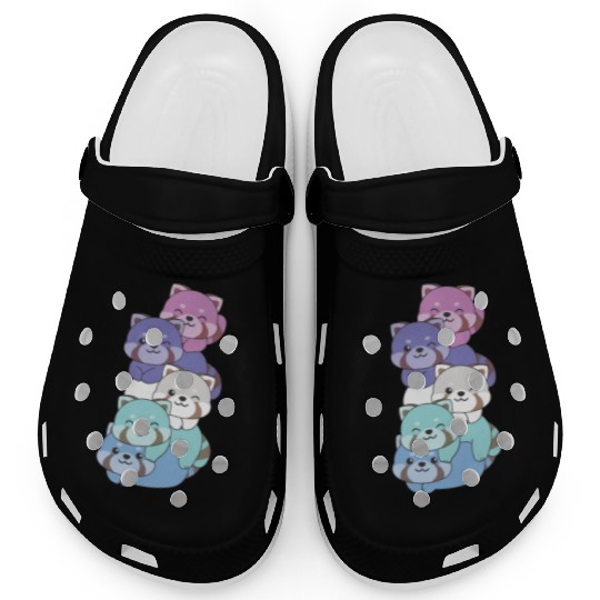 Spectrasexual Flag Pride Lgbtq Cute Red Panda Clogs