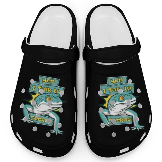 I Talk To Geckos Lizard Gekkota Crested Leopard Clogs