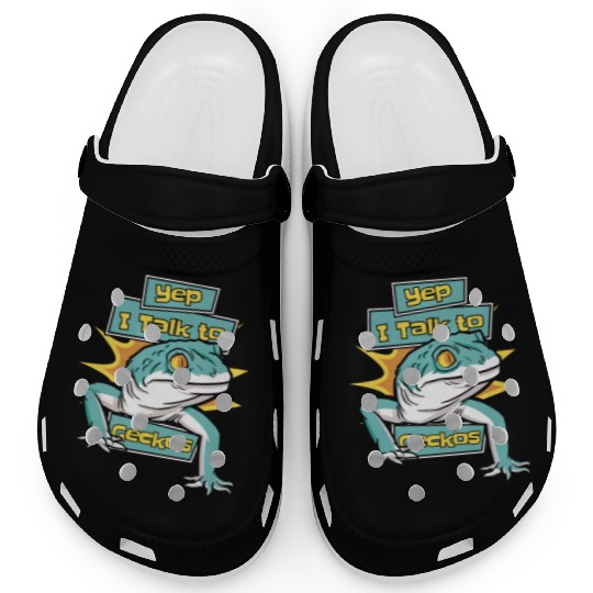 I Talk To Geckos Lizard Gekkota Crested Leopard Clogs