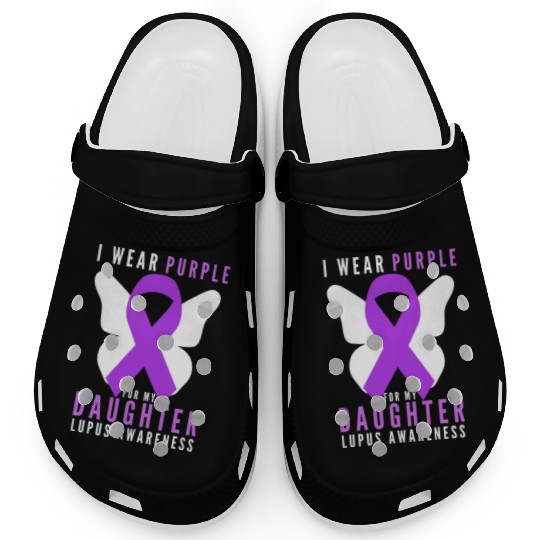 I wear purple for my daughter lupus awareness Clogs