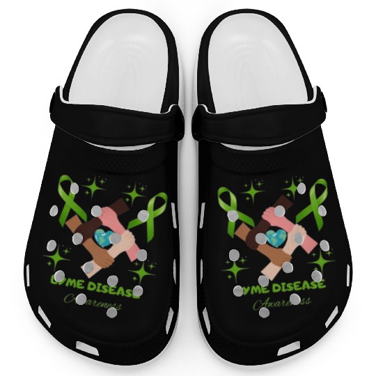 Lime Green Ribbon Lyme Disease Awareness Clogs
