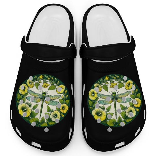 Green Dragonfly Clogs