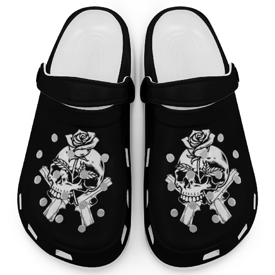 Skeleton Roses Guitar Skull Roses Guns Clogs
