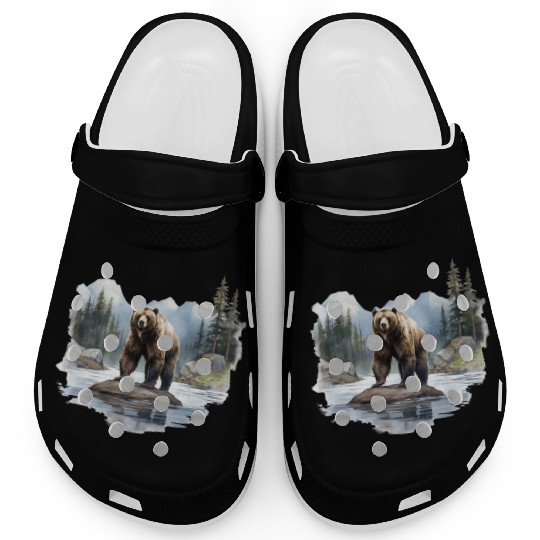 Grizzly Bear in the Wild Clogs