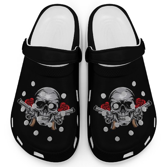 Skeleton Roses Guitar Skull Roses Guns Clogs